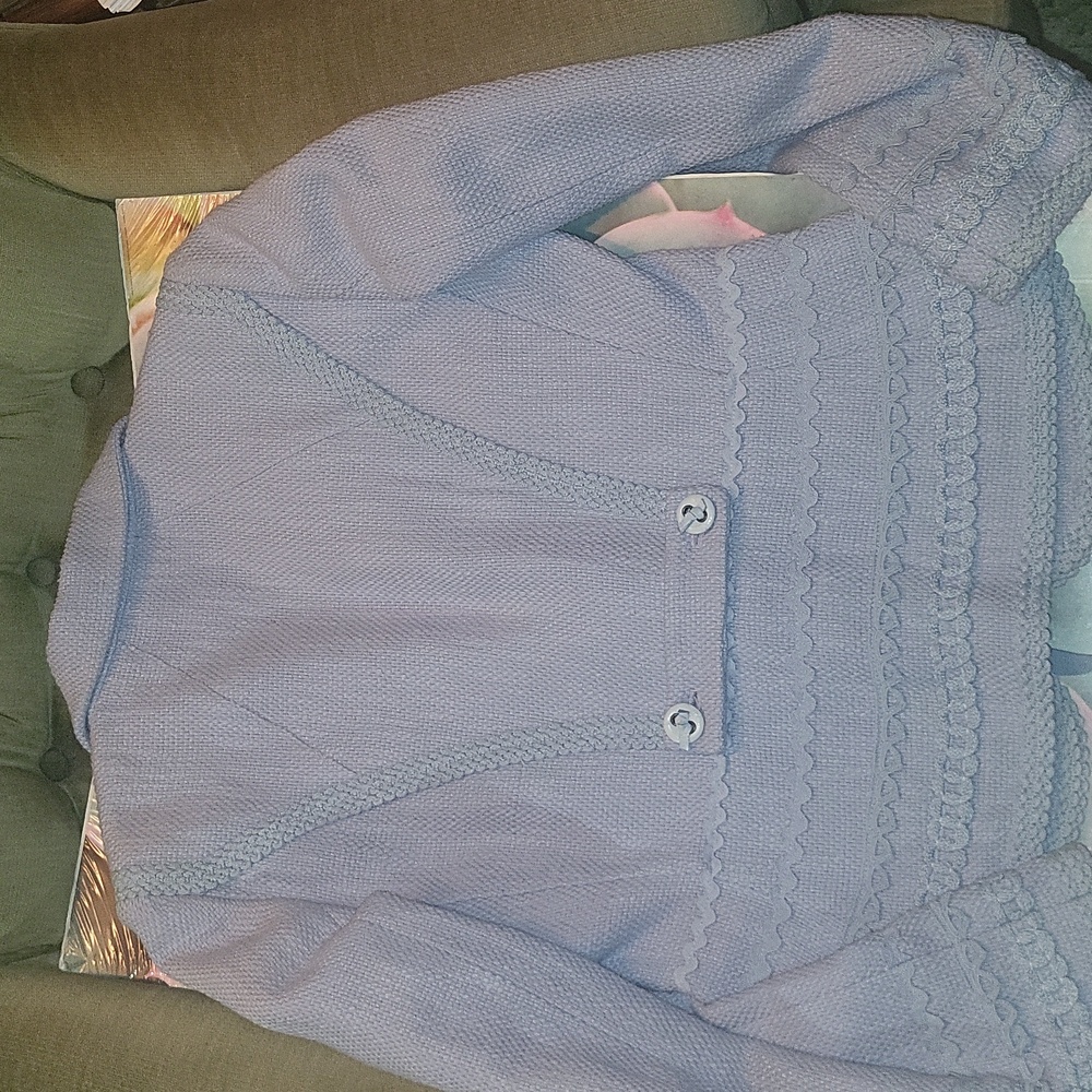Rare Find Les Copains Sky Blue Textured Blazer - Picture 2 of 8